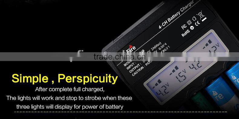 SupFire Intelligent Four-Slot Charger Use For 18650/16340/ 26650 Battery