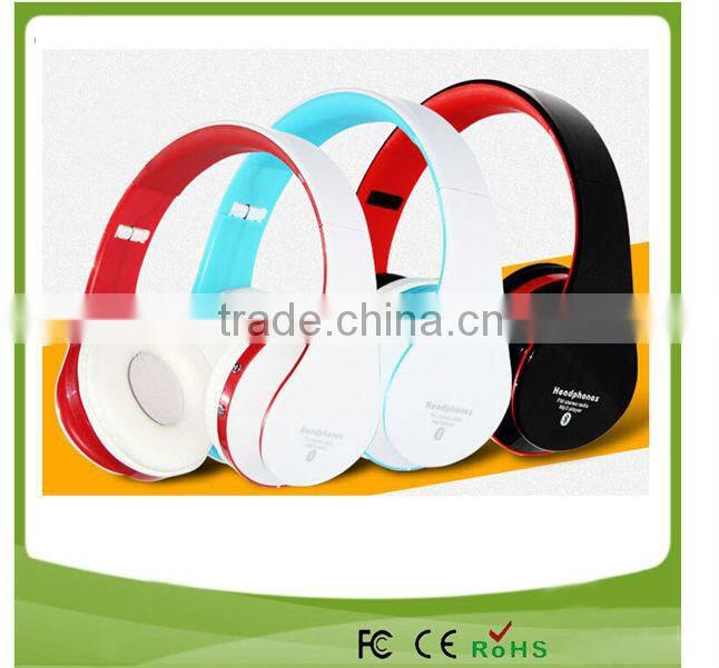 Super bass bluetooth headset headphone for xiaomi mi3 iphone with TF card slot and FM