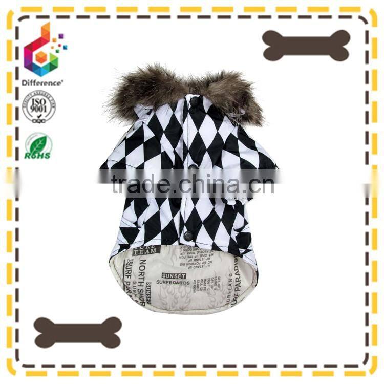 black fashion Louis checkerboard dog rain hat coat