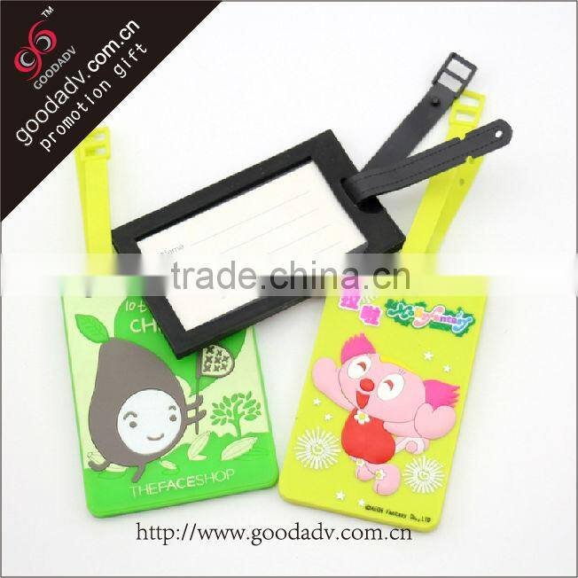 Wholesale custom square shape clear plastic luggage tags / flashing luggage tags