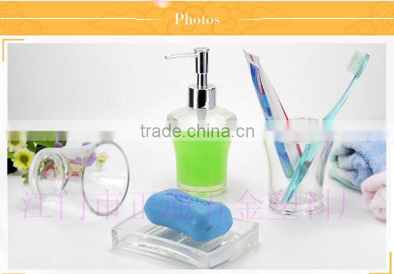 Fashion double wall transparent resin bathroom set