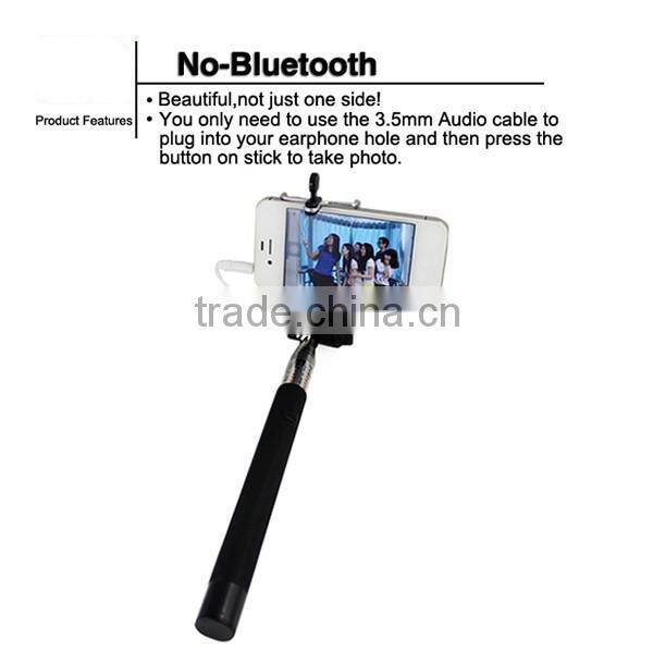 Cable Take Pole Selfie Stick , Wired Monopod Selfie Stick , Wired Selfie Monopod With High Quality