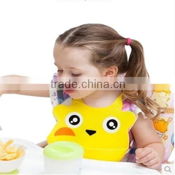 Hot Sale FDA Food Grade Cartoon Design Silicone Baby Bib