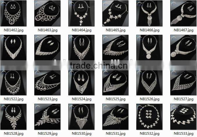 Hot sale Gorgeous crystal bridal jewelry sets rhinestone wedding jewelry sets amazing crystal sets for bride wholesale