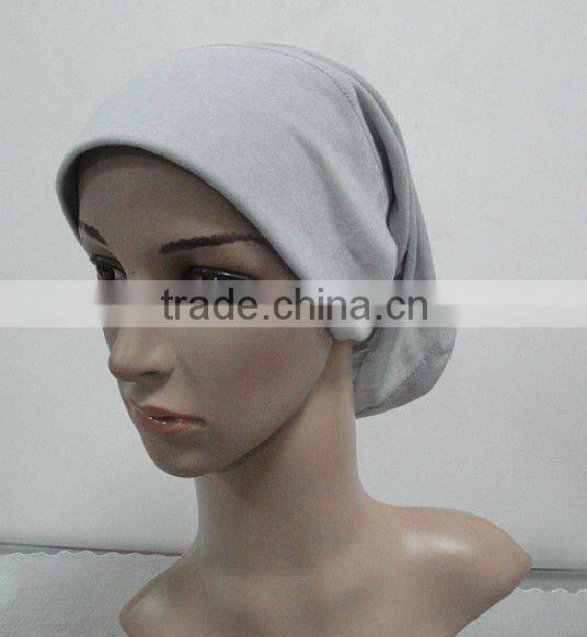 C002 plain tube underscarf with stiff on front,cotton underscarf and hats