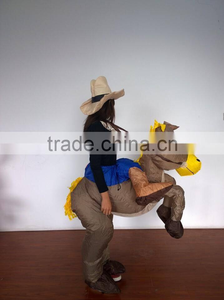 DJ-CO-105 Adult popular Party inflatable horse riding costume