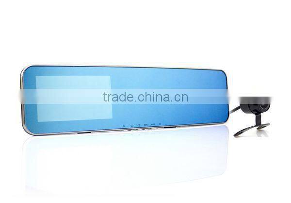 Chelong Special Designed 4.3inch 195 Degree Arc Mirror Dual Lens G-sensor GPS 4.3 inch auto rear view dvr mirror monitor