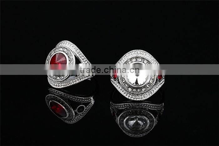 One dollar shop fashion jewelry crystal rhinestone zin alloy ring for girls