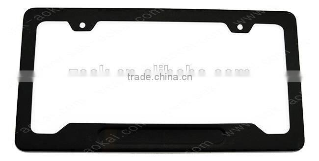 Aluminum license plate frame tag snap fit frame for auto-car-truck