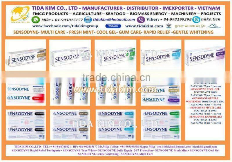 SENSODYNE TOOTHPASTE WHITENING SENSITIVE - RAPID RELIEF TRUE WHITE FRESH MINT MULTI CARE TOOTHBRUSH - TIDA KIM SOFTDRINK
