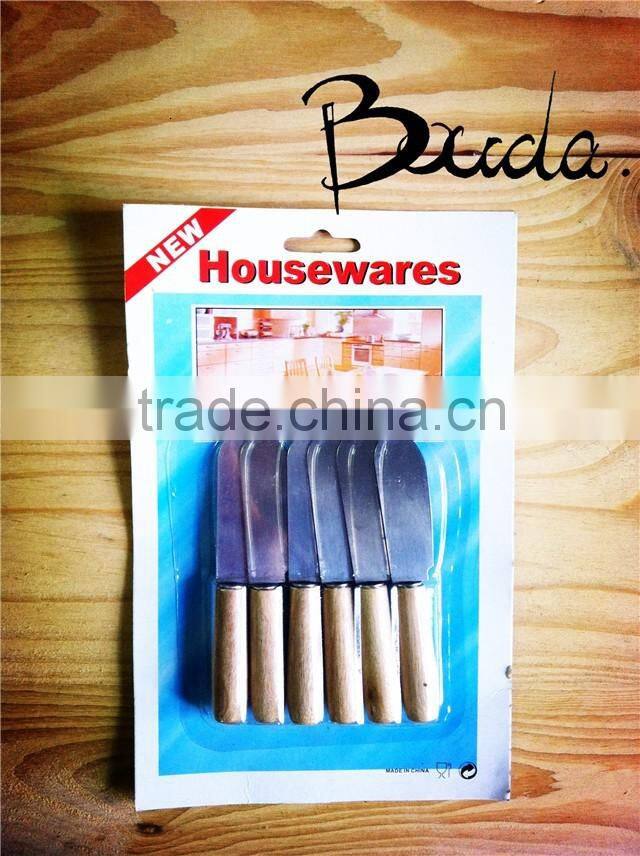 2016 Mini design popular stainless steel wooden handle butter knife BD-BK320