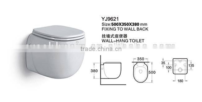 YJ9621 Ceramic Bathroom Save Spaces Wall hung toilet/WC/ Water Closet