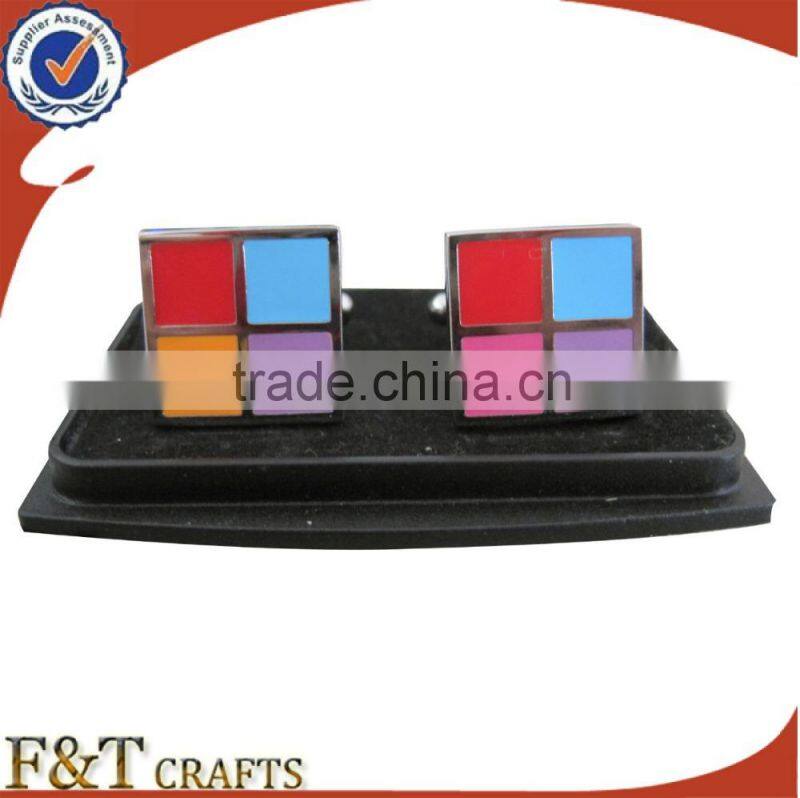 New style hot sales plating nickle pro-enamel cufflink/cufflink manufacturer/metal cufflink