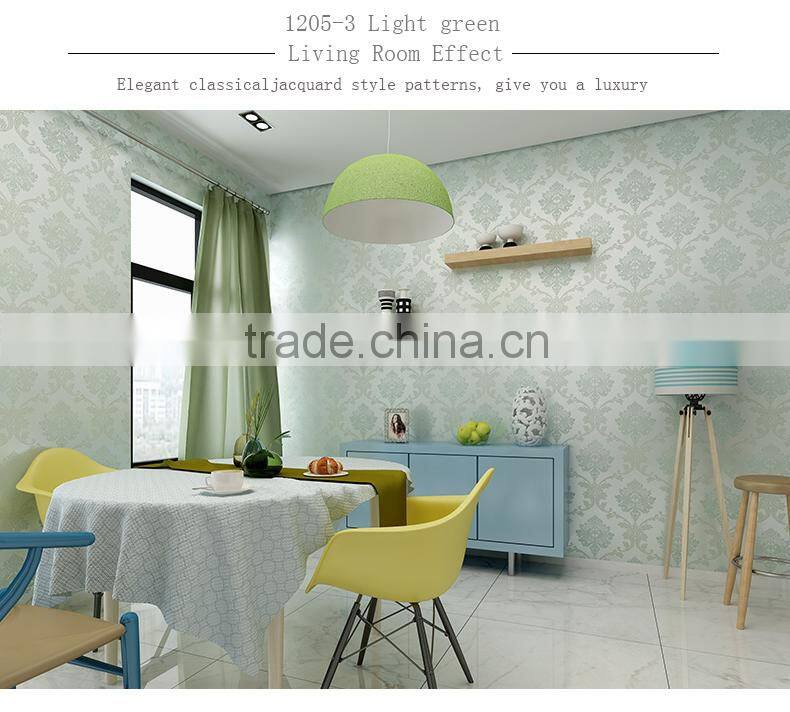 polyester non-woven compound jacquard wallpaper for roof decoration wallpaper with the image of the city wall non woven wallpape