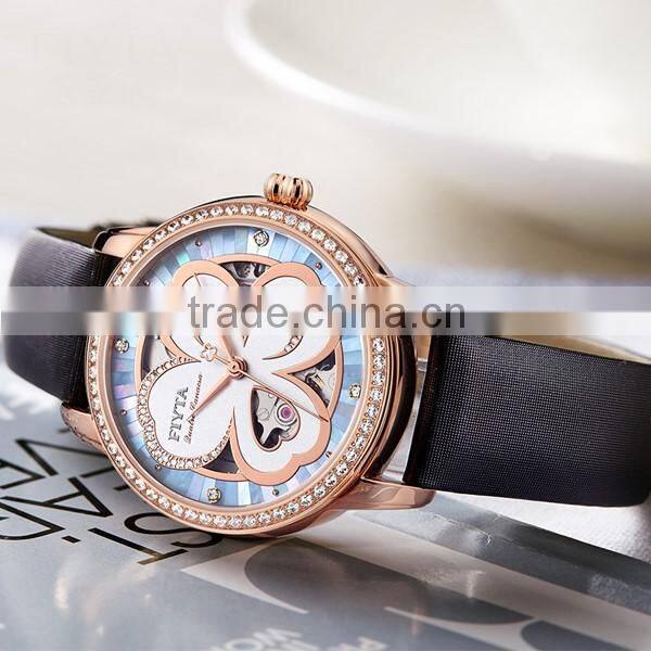 China Direct Factory High Quality Gold Leather Beautiful Lady Watch