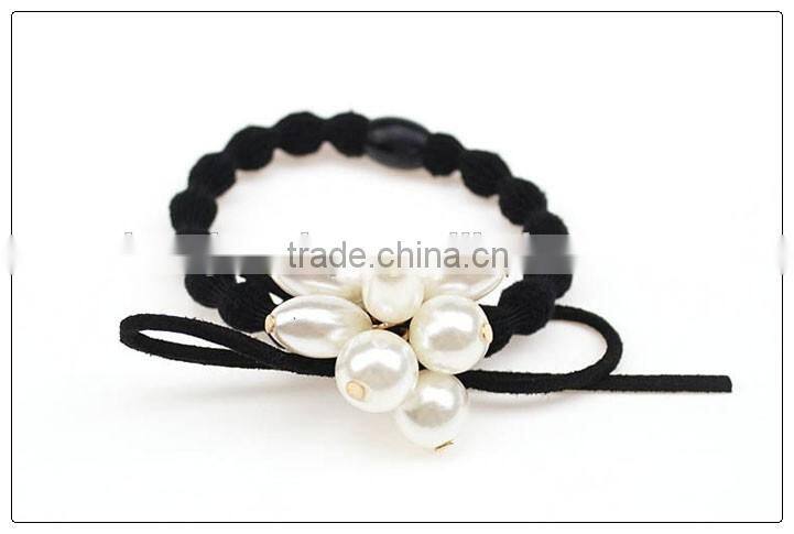 Fancy covered peals elastic hair bands for slale