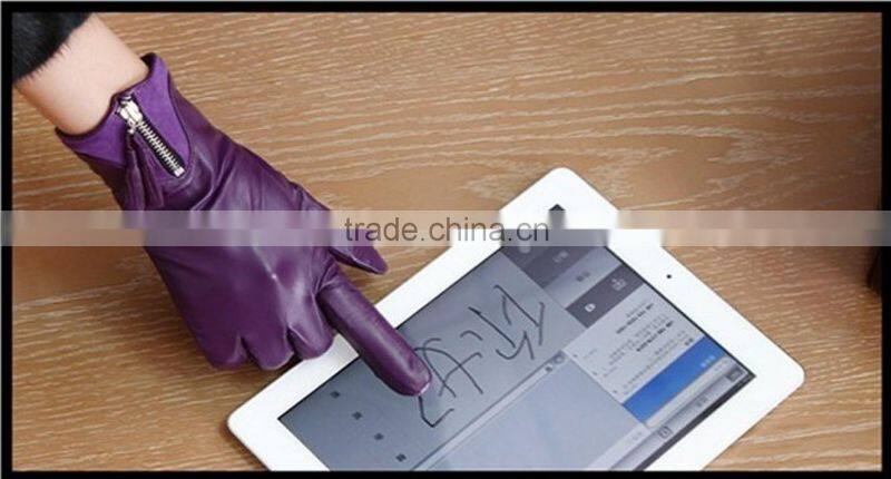 Hot sale ,Ladies Wearing Touch screen Leather Gloves