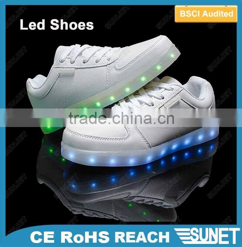 2016 Unisex Women Men USB Charging Flashing led light running shoes