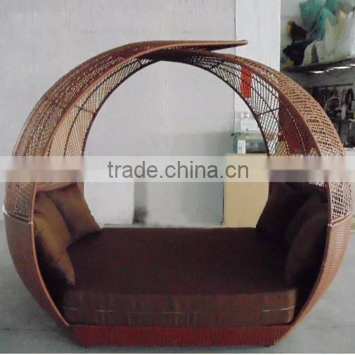 00 outdoor furnitue for garden comfortable round sun rattan sofa bed YPS053