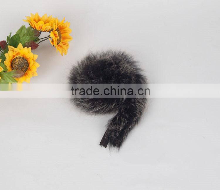 Natural Colored Fox Fur Strips / Blue Fox Trimming For Hoods And Collars