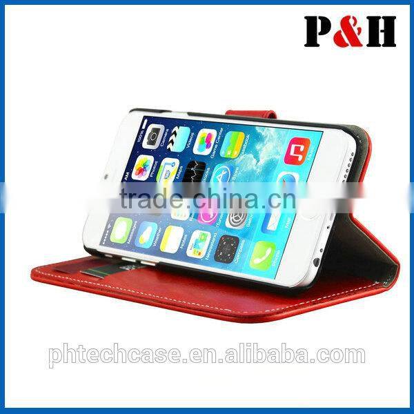 pouch leather case for iphone6, flip case cover pouch,flip leather case cover for iphone6