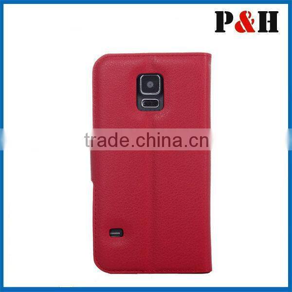New arrival leather flip case for samsung galaxy s5,Cross Leather Wallet Case for s5