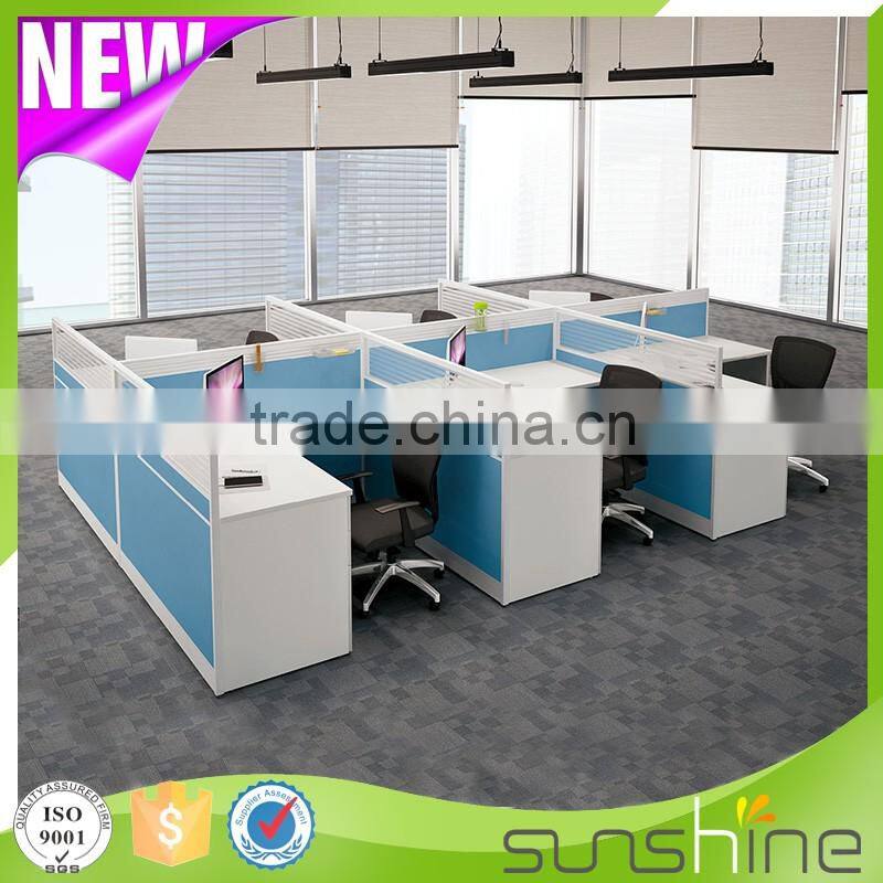 KU-TK6+K3-6 Office Cubicle Workstation Partitions Computer Desk