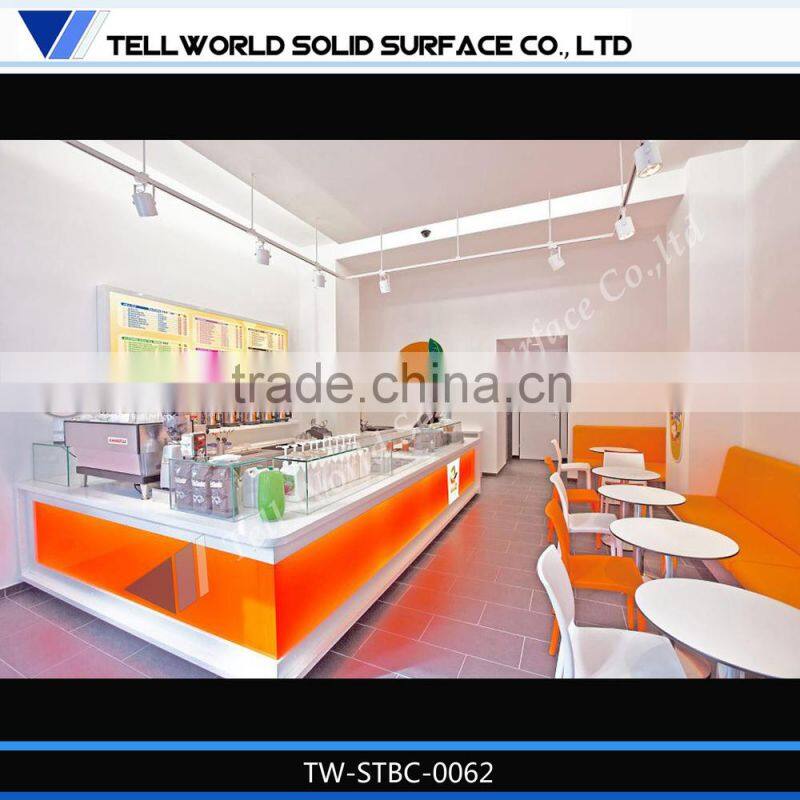 2014 hot sale modern luxury beauty artificial marble LED bar counter