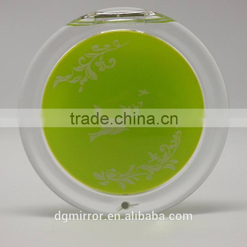 Lovely round ladies cosmetic mirror, round acrylic pocket mirror, double sided round purse mirror