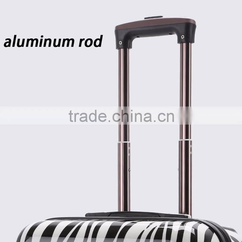 PC Kids Fancy Lightweight Spinner Luggage Travel Case Trolley Hard Case With Zebra Printing