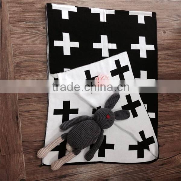 Baby Cross style knit blanket knitted cotton baby swaddle blanket