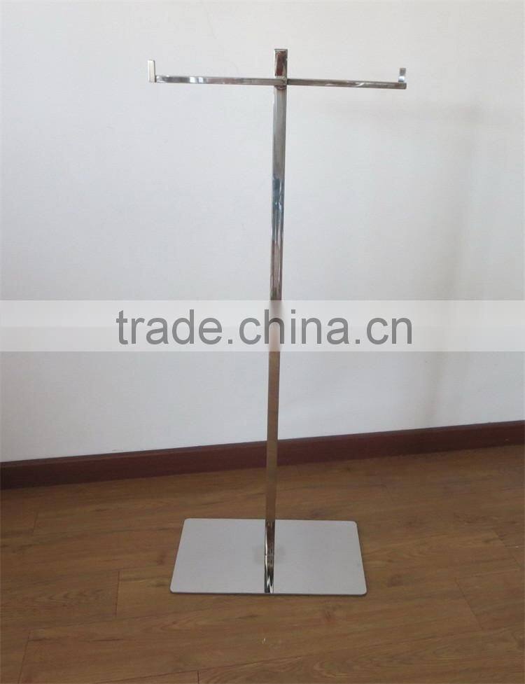 T Arm Powder Coating Chrome Shopping Mall Display Stand