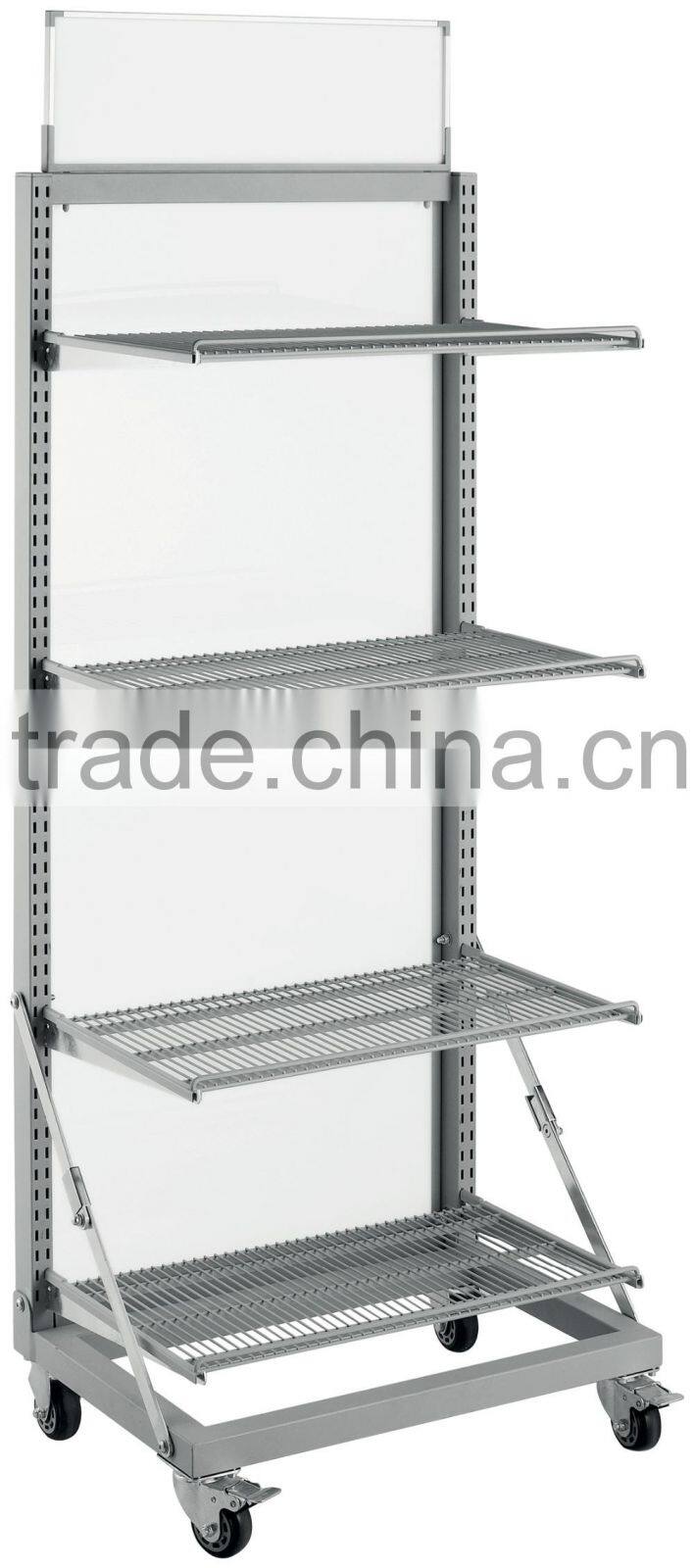 Low Price Powder Coating Finish Moving Foladable Metal Supermarket Rack