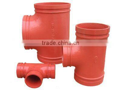 2"-10" Grooved fitting Reducing tee manufacturer in china