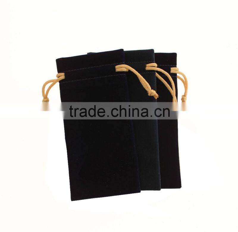 Super soft Golden LOGO small drawstring gift bags 18 years supplier