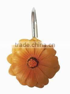 butterfly pattern design peva shower curtain with resin hooks