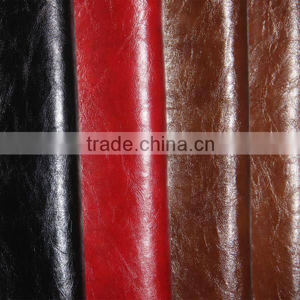 Waxy design PVC leather material for sofa leather cover usage