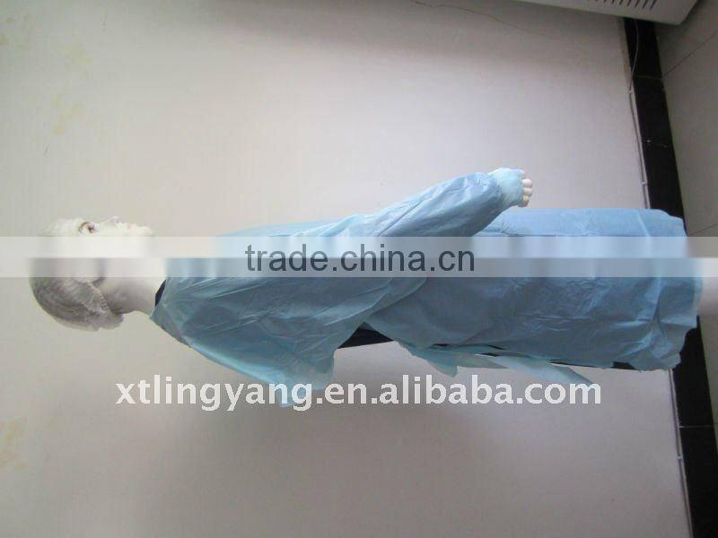 Disposbale CPE Gown Plastic Surgical Gown