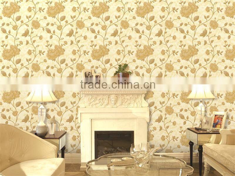 decoration materials embossed effect pvc wallpaper