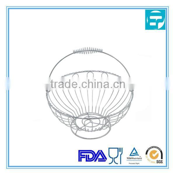 stainless steel wire basket with handle for fruit