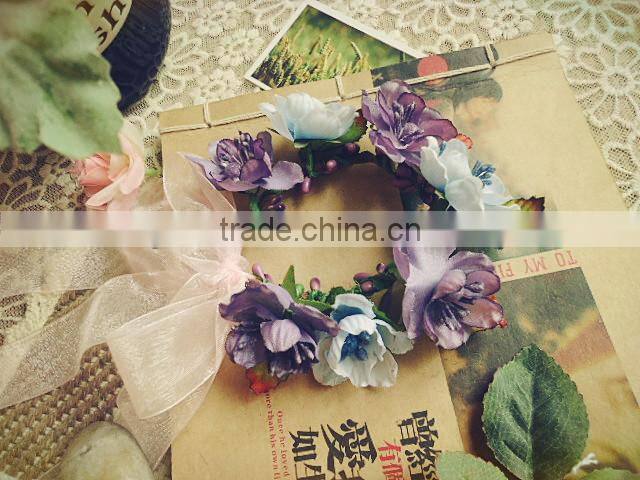 Handmade Paper Bridal Hair Accessory Flower Garland Artificial Hand Decoration and Garland for Festival and Wedding