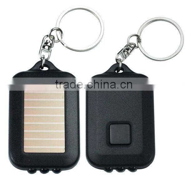 mini solar power rechargeable flashlight keychain