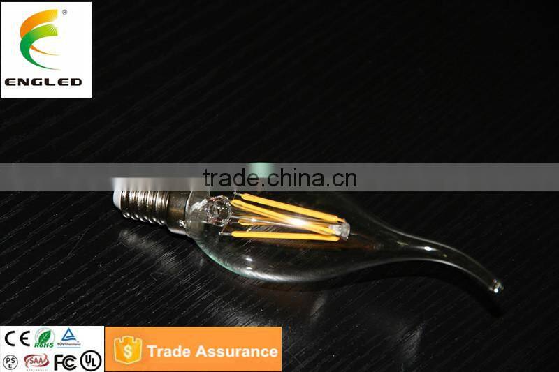 E12/E14 B35 4W 400lm LED Filament flickering flame candle bulb CE/RoSH/TUV/FCC/UL 715