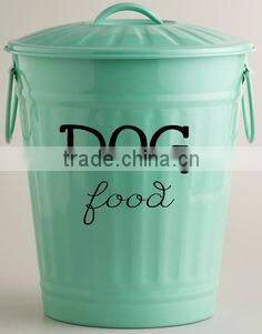 Galvanized pet food storage can