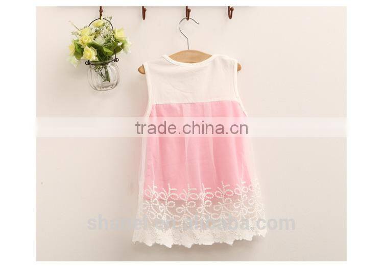 NEW arrival girls cotton tops flower vest t-shirts