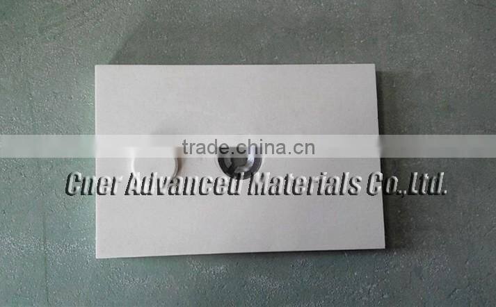 High temperature application of alumina ceramic liner, weldable ceramic tile