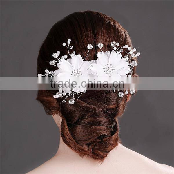 MYLOVE Women Flower Crystal Rhinestone Pearls bridal Hair Comb Clip Wedding Bridal MLF130