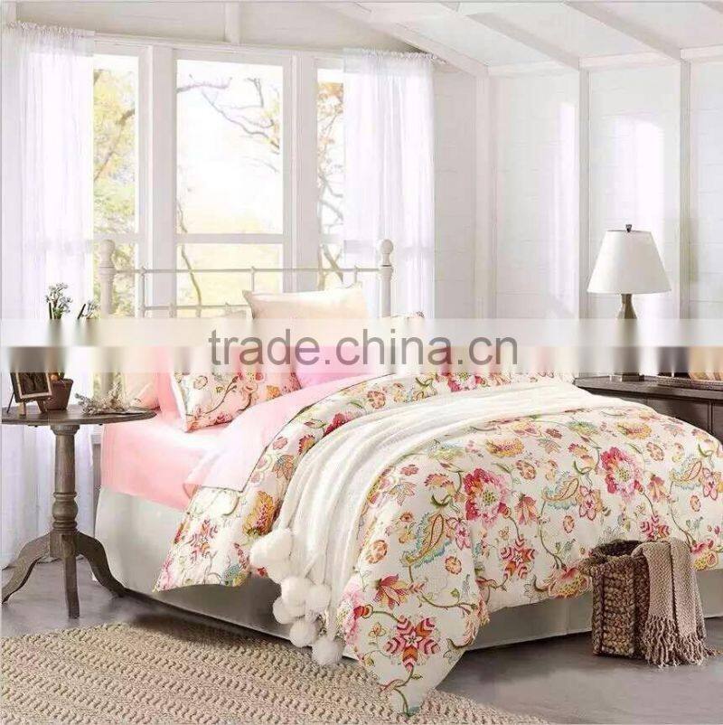 100 Polyester Brushed Microfiber Pigment Printed Bedding Set,Microfiber Duvet Cover Set