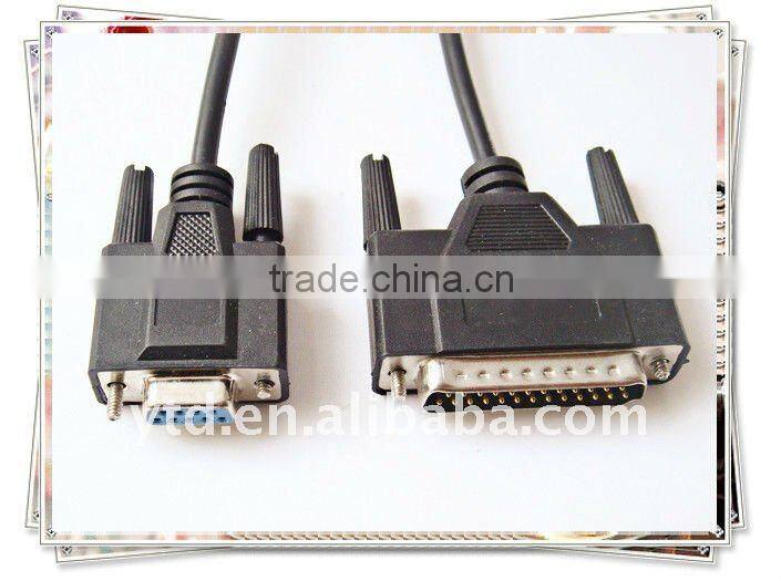 25Pin to 9Pin original black color vga cable