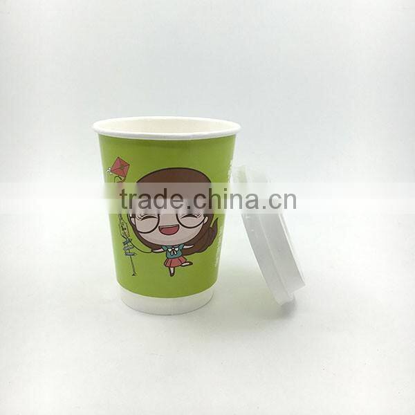 400ml hot drinking disposable paper cup with lid